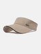 Unisex Cotton Solid Color Letters Pattern Iron Label Simple Sunscreen Empty Top Hat - Khaki