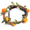 Boho Garland Weave Floral Flower Wedding Bride Party Elastic Hairband Headband - Orange