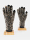 Unisex Colorful Chenille Knitted Three-finger Touch-screen Winter Outdoor Cool Protection Warmth Full-finger Gloves - #05