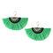 Women Bohemian Semicircle Tassel Pendant Dangle Earrings Gift - Green