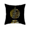 Golden Black Christmas Series Microfiber Cushion Cover Home Sofa Winter Soft Throw Pillow Case - #9