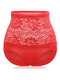 Lace High Waist Tummy Shaping Hip Lifting Panties - Red