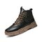 Men Warm lining Hard Wearing Non-slip Lace Up Brief Casual Boots - Black