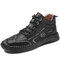 Menico Men Comfy Microfiber Leather Non Slip Handmade Casual Ankle Boots - Black