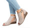 Women  Large Size High Heel Wedge Fish Mouth Sandals - Beige