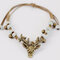 Vintage Deer Head Charm Bracelet Small Bell Wax Rope Beaded Bracelet Handmade Ethnic Jeweley for Men - #04