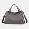 Women Casual Canvas Handbag Multi-carry Crossbody Bag  - Grey