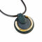 Casual Brooch Necklace Leather Alloy Circle Necklace - Blue
