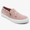 Women Zipper Loafers Denim Comfy Casual Slip On Flat Shoes - Pink