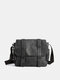 Menico Men Artificial Leather Retro Large Capacity Messenger Bag 13 Inch Laptop Durable Crossbody Bag - Gray