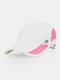 Unisex Mesh Quick-dry Solid Color Travel Sunshade Breathable Baseball Hat - White