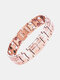 1 Pcs Fashion Casual Stainless Steel Magnet Men's Bracelet Detachable Double Row Magnetic Therapy Bracelet - Rose Gold