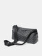 Men Vintage Large Capacity Crossbody Bag Faux Leather Multifunction Shoulder Bag - Black-Nylon Shoulder Strap