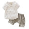 Toddler Boys Cotton Linen Shirts+ Shorts Leisure Clothing Sets For 2-7Y - Gray