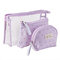 3Pcs Transparent Women's Cosmetic Bag Set Travel Waterproof Washing Bag Makeup Storage Bag - Purple