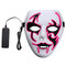 Halloween Mask LED Luminous Flashing Face Mask Party Masks Light Up Dance Halloween Cosplay - Pink