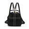 Women Vintage Faux Leather Handbags Multi-function Backpack Double Layer Crossbody Bags - Black