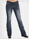 Embroidered Causal Denim Jeans With Pocket For Women - Blue