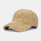 Men Women Striped Corduroy Baseball Cap Sun Hat Outdoor Sunshade Hat - Khaki
