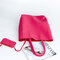Soft Leather Large Capacity Tote Handbag Shoulder Bag For Women - Rose Red