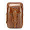 EKPHERO Vintage Genuine Leather Business Casual Waist Bag Phone Bag For Men - Brown