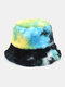 Unisex Faux Rabbit Fur Colorful Tie-dye Thicken Warmth Fashion Bucket Hat - #03