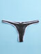 Men Sexy Lace Bikini Thongs G-string Thin Transparent Breathable Stretch Low Rise Underwear - Black
