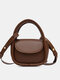 Women Faux Leather Simple Mini Phone Bag Headphone Bag Lipstick Bag Crossbody Bags - Brown