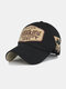 Unisex Cotton Letter Embroidery Patch All-match Sunscreen Baseball Cap - Black