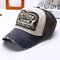 Unisex Patch Colorblock Cap Washable Old Baseball Cap Breathable Cotton Sun Hat - #05