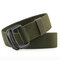 Mens Weave Canvas Web Elasticity Belt Outdoor Slider Buckle Durable Adjustable Ring Belt - Green
