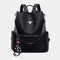 Women Nylon Large Capacity Waterproof Anti theft Travel Casual Bag Backpack - Black