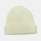 Unisex Solid Color Knitted Wool Hat Skull Cap Beanie hats - White
