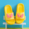 Unisex Kids Angel Wings Decor Non Slip Soft Sole Cute Slippers - Yellow