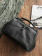 Women Vintage PU Leather Brown Phone Bag Crossbody Bag Handbag Satchel Bag - Black