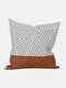1PC Canvas Stitching Geometric Small Square Stripe Arrange Creative Nordic Home Sofa Couch Car Bed Decorative Cushion Pillowcase Throw Cushion Cover - #01