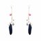 Balancing Style Simple Feather Triangle Pearl Tassel Long Earrings - Gold