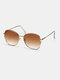 Men's Fashion Trend Outdoor UV Protection Gradient Metal Butterfly Large Frame Sunglasses - Brown