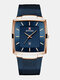 5 Colors Stainless Steel Men Vintage Watch Decorated Pointer Calendar Quartz Watch - Rose Gold+Blue
