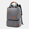 Canvas Solid Large Capacity Outdoor Computer Bag Backpack - Grey1