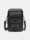 Women Retro Rivet Anti-theft Earphone Hole 6.5 Inch Phone Bag Crossbody Bag - Black