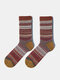 10 Pairs Men Cotton Geometric Striped Argyle Pattern Jacquard Thicken Breathable Warmth Socks - Coffee