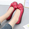Women Bowknot Genuine Leather Soft Sole Bowknot Casual Flat Shoes - Rose