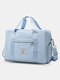 Foldable Travel Duffel Bag Luggage Sports Gym Water Resistant Oxford - Blue
