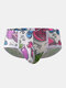 Mens Funny Fruit Print Briefs Mesh Low Waist Breathable Underwear - Purple