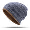 Women Men Warm Knit Beanie Hat Outdoor Casual Windproof Double-sided Wear Ear Warm Hat  - Gray