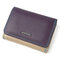 Genuine Leather Tri-fold Short Small Wallet Card Holder Purse For Women - Purple