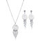 Statement Womens Bridal Wedding Jewelry Set Spiral Tassel Pendant Long Necklaces Drop Earrings - Silver