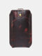 Men Vintage Genuine Leather Cow Leather EDC 5.8 Inch Phone Bag Waist Bag Sling Bag - Wine Red