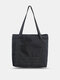 Men Nylon Casual Solid Color Large Capacity Shoulder Bag Handbag - Black